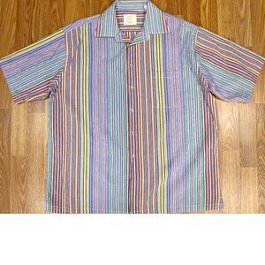 FORSYTH OF CANADA SEERSUCKER REGULAR FIT 100% COTTON SHIRT Sz X-LARGE, XL